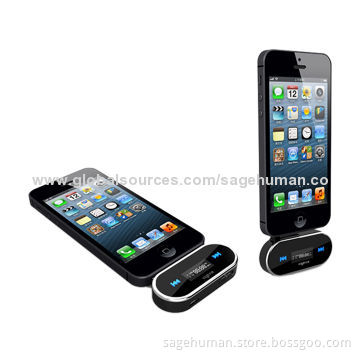FM Transmitter for iPhone 5 with 5 Hours Working Time, Handsfree Talk, Memory for Last Frequency